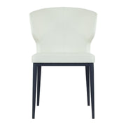 Thurston Leatherette Dining Chair With Black Metal Base white