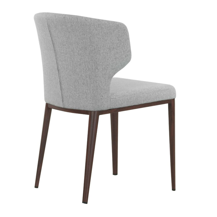 Thurston Fabric Dining Chair With Walnut Wood Imprint Metal Base