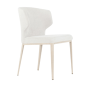 Thurston Fabric Dining Chair With Natural Wood Imprint Metal Base Oyster