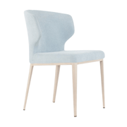 Thurston Fabric Dining Chair With Natural Wood Imprint Metal Base Sky
