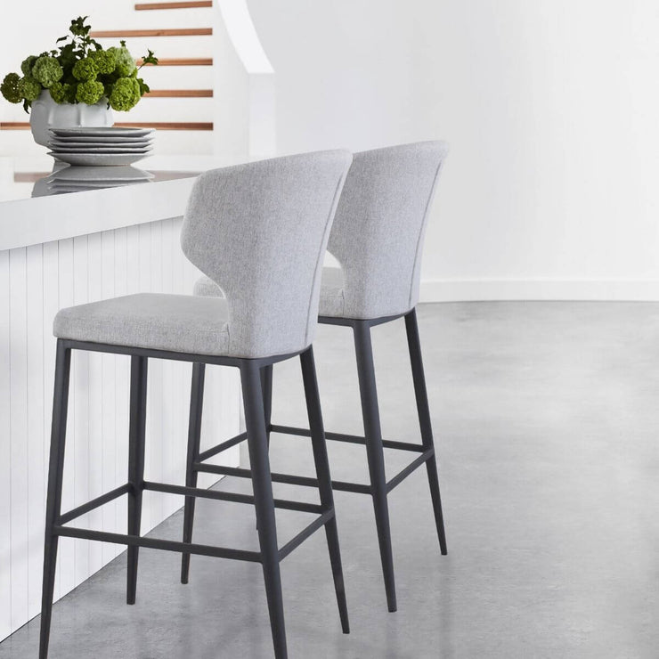 Thurston Fabric Stool With Metal Base