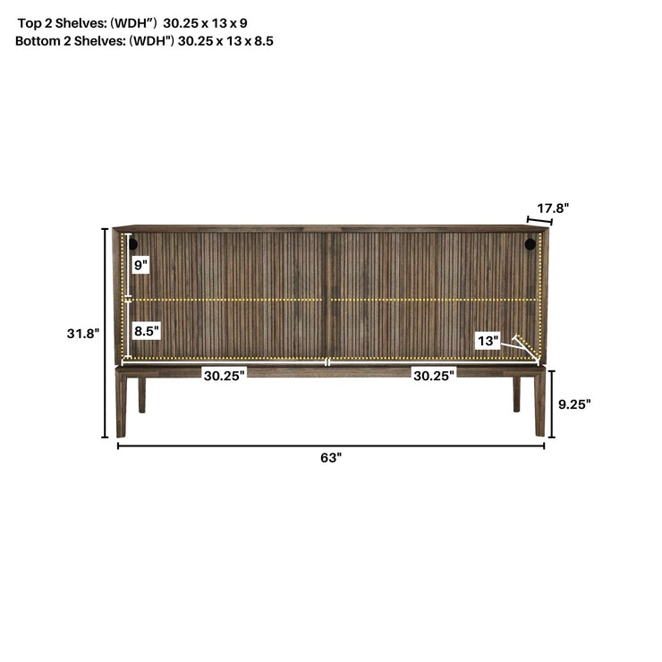 West Sideboard With Sliding Doors Dimensions